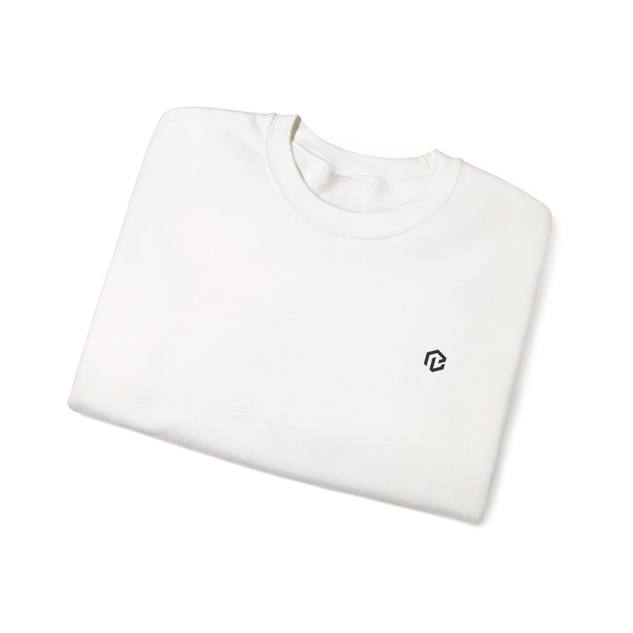BB · Minimal White Crewneck Sweatshirt — Small Chest Logo Casual Pullover · Druck – Bild 3